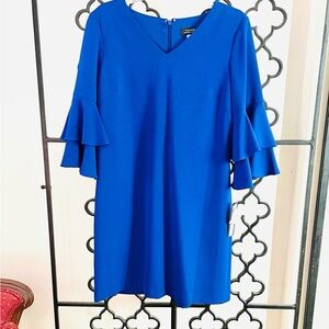 NWT Tahari V-Neck Royal Blue Swing Mini Dress